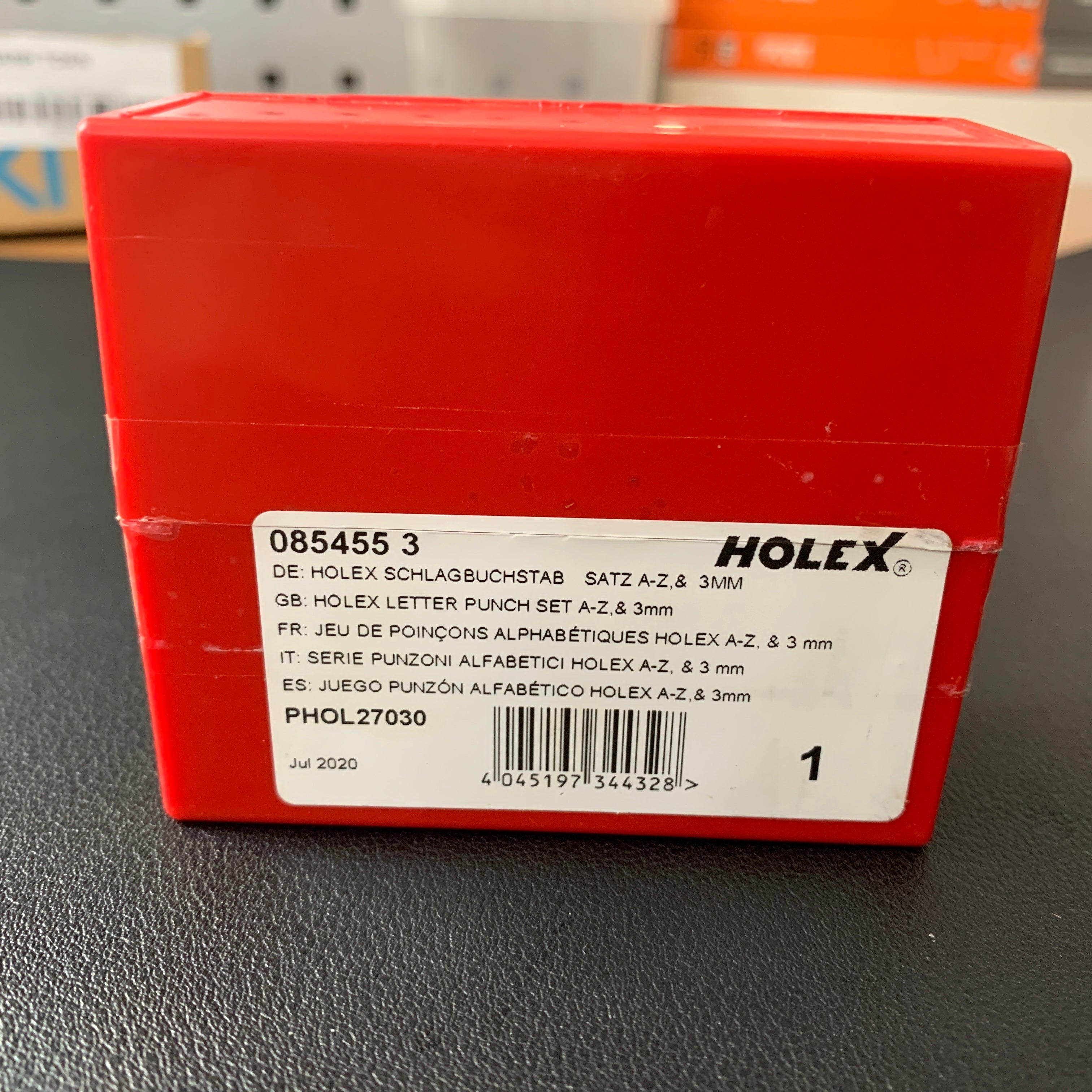 BỘ ĐÓNG CHỮ 27 CHI TIẾT HOLEX 085455 SIZE CHỮ 3MM BỘ ĐÓNG CHỮ 27 CHI TIẾT HOLEX 085455 SIZE CHỮ 3MM